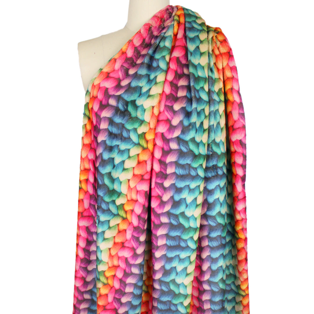 Dutch 'knitter's rainbow' reversible plush fur - Oeko-Tex Cert. .5 yds