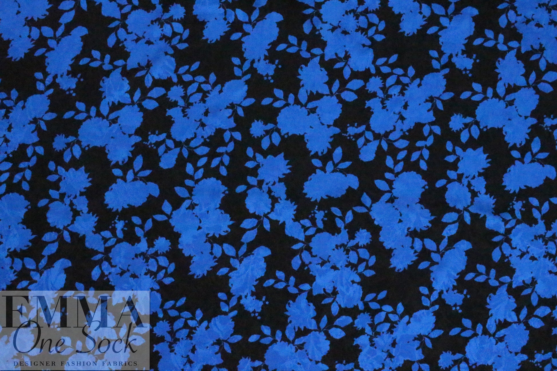 Italian floral silhouette printed viscose jacquard