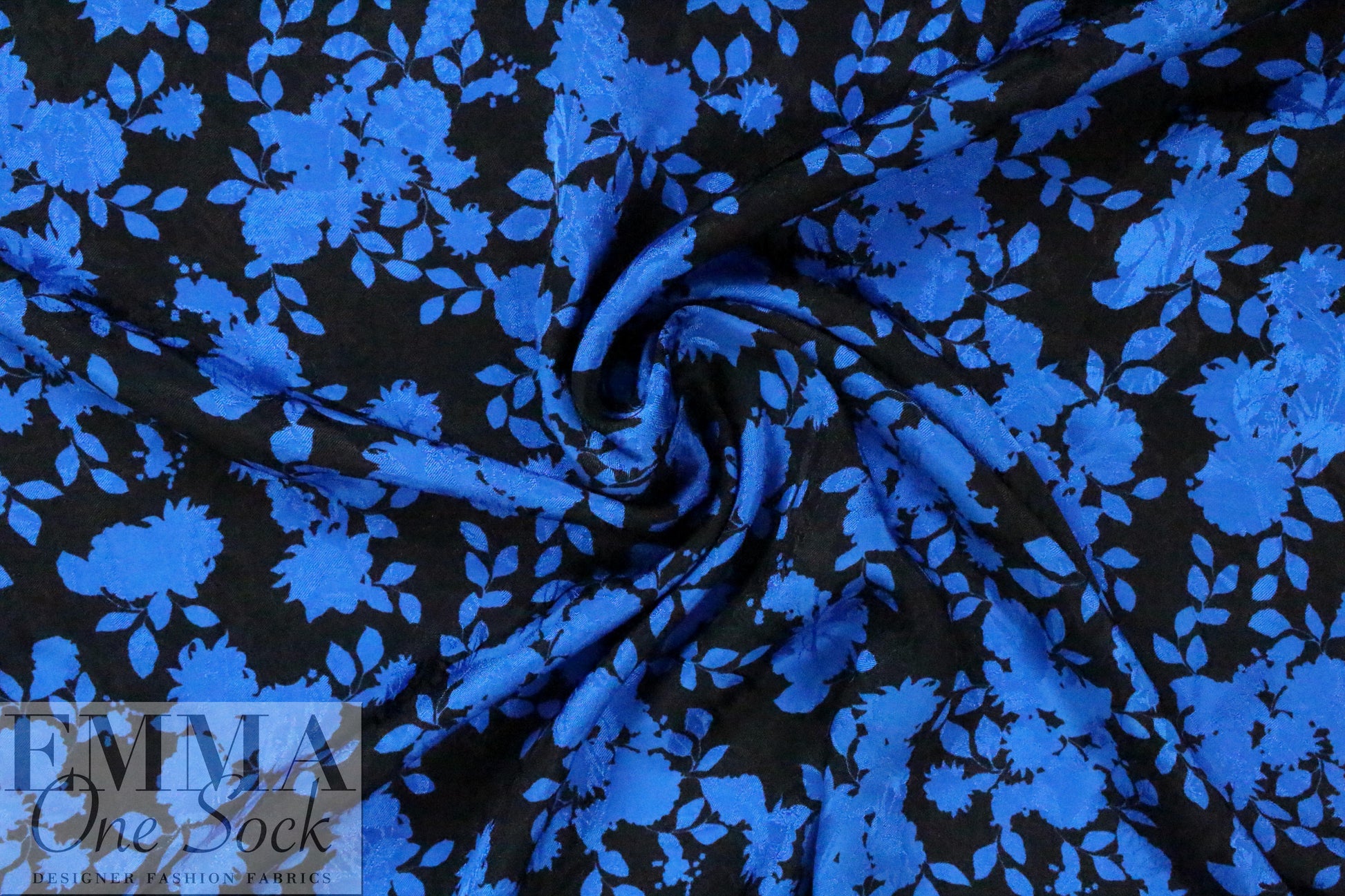 Italian floral silhouette printed viscose jacquard .875 yds