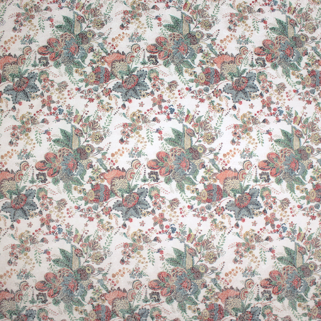 Italian jacquard stretch cotton woven - pearl/ginger .5 yds