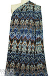 NY designer ikat chevron jacquard knit print 2 yds