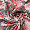 super soft 'flower basket' heathered sweater knit - red 1.625 yd
