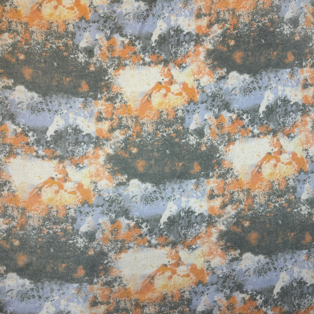 Italian 'daybreak' printed mohair open stitch sweater knit 1.625 yd