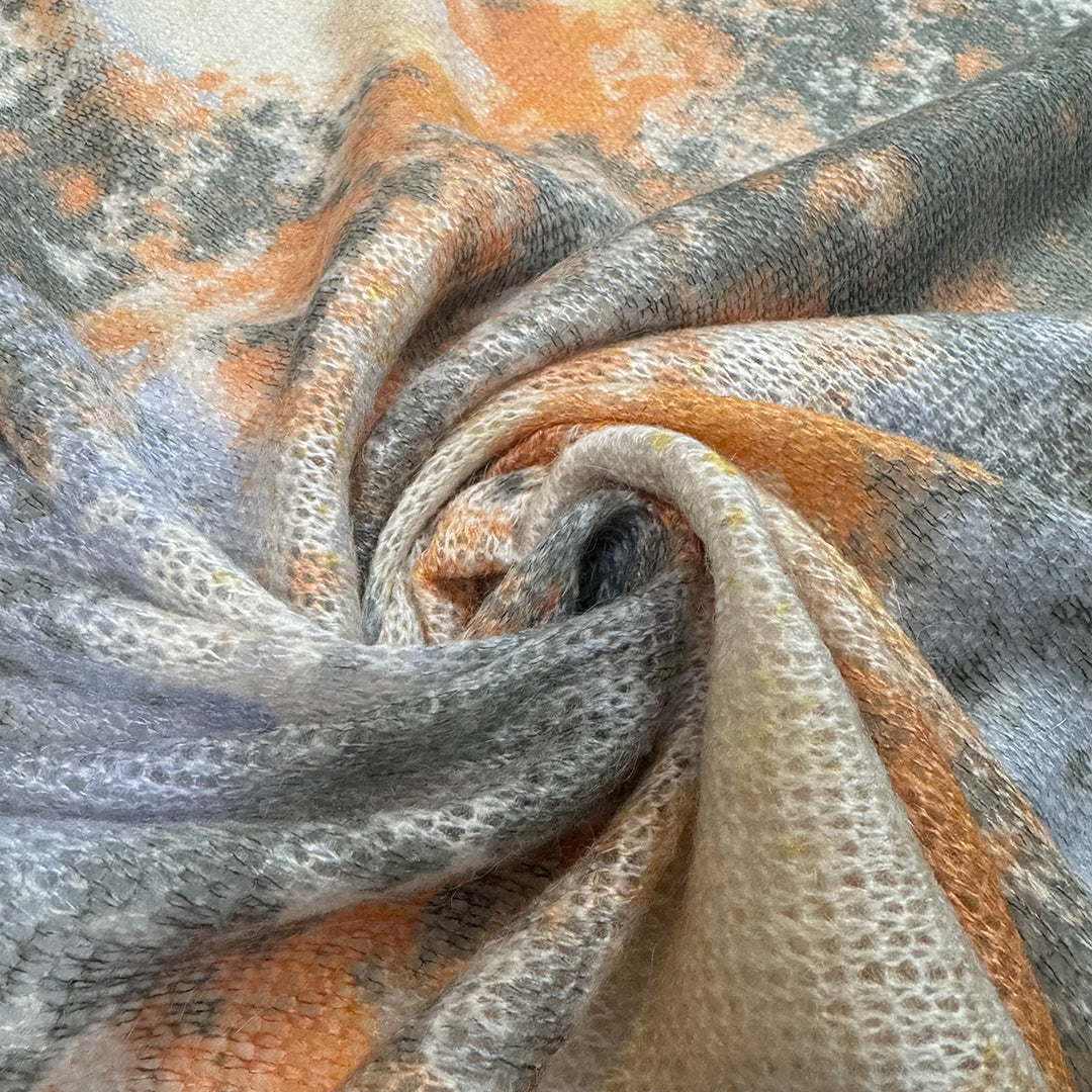 Italian 'daybreak' printed mohair open stitch sweater knit 1.75 yd