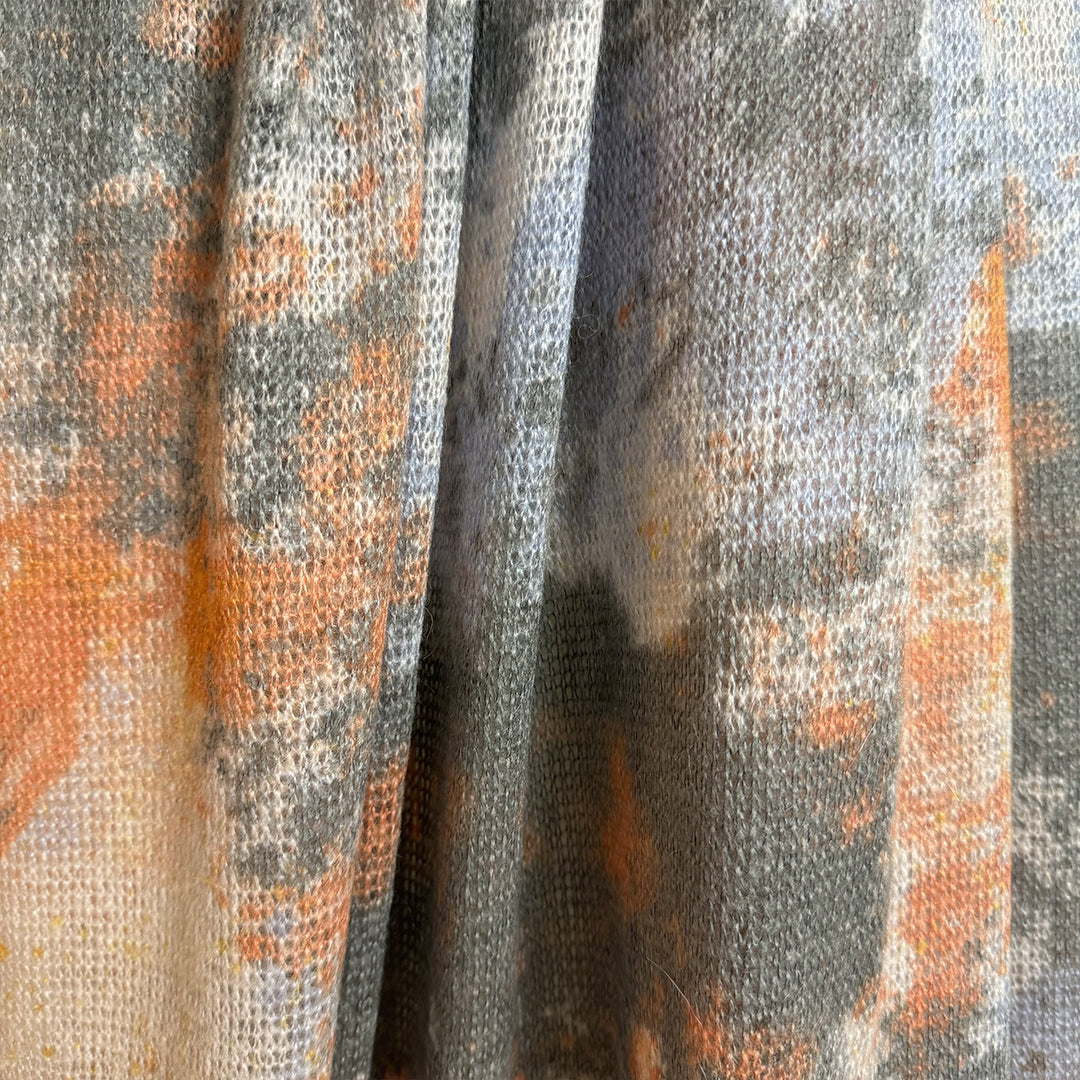 Italian 'daybreak' printed mohair open stitch sweater knit 1.75 yd