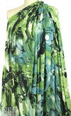 CA designer mesh knit - green brush abstract 1 yard