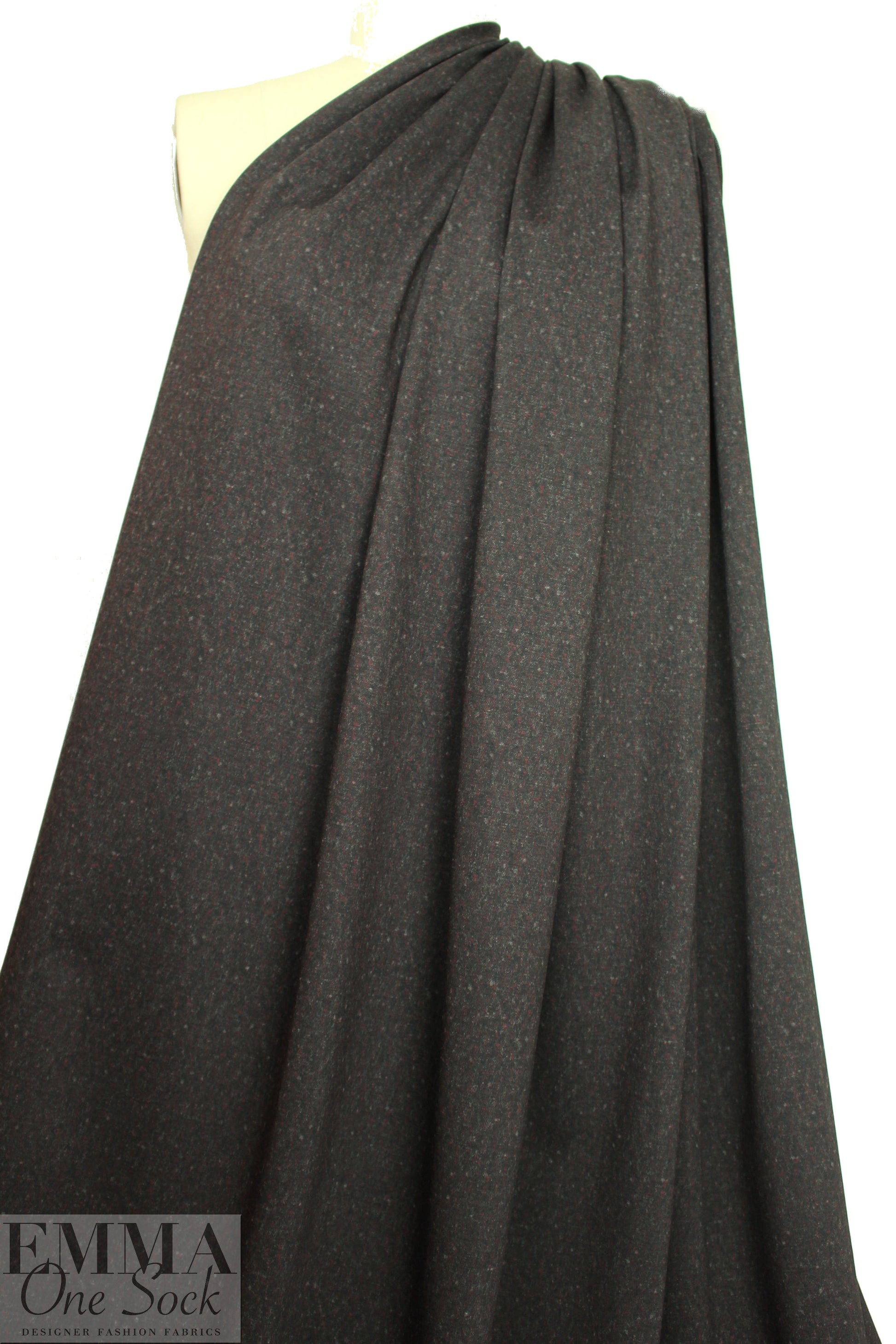 NY designer speckled print ponte - red/gray/black