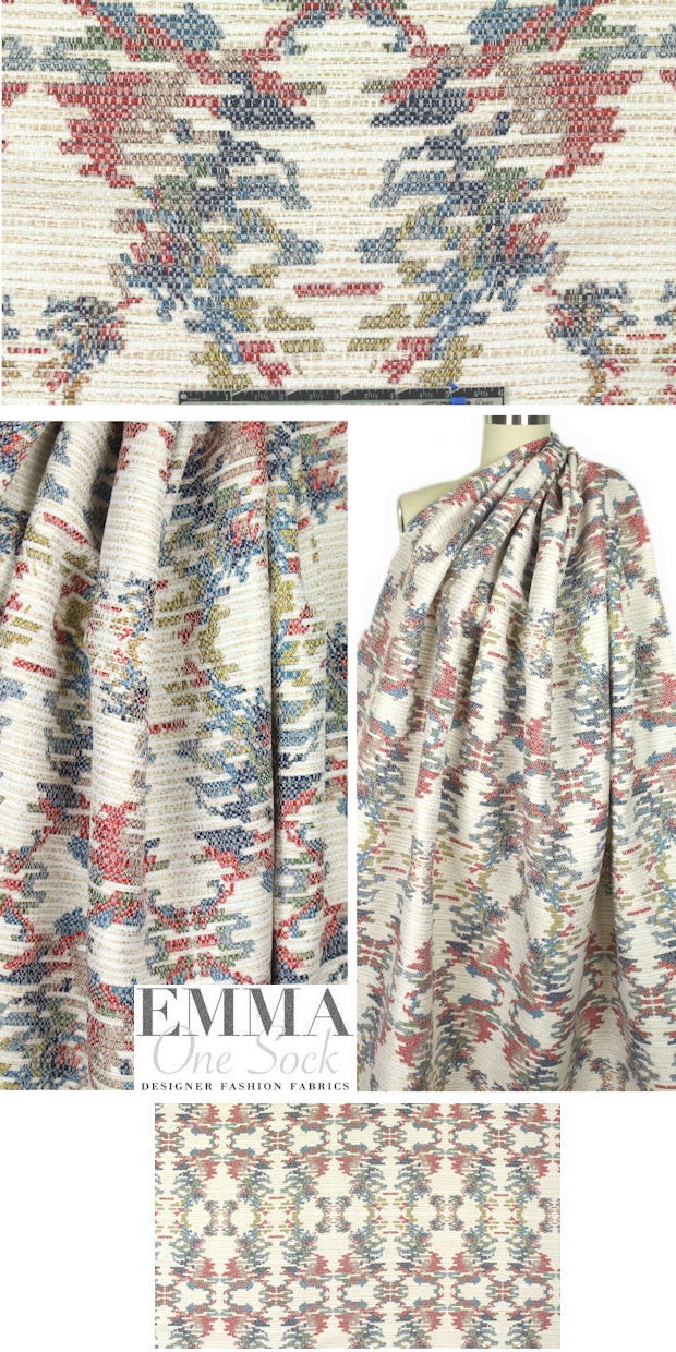 Italian rorschach design over-printed raffia 1.75 yd