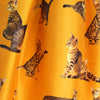 French 'good kitty' printed silk woven - marigold