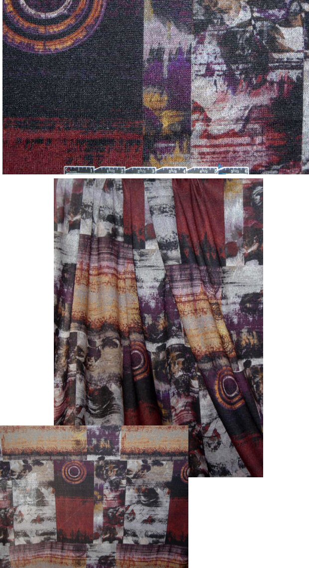 French rustworks abstract printed sweater knit