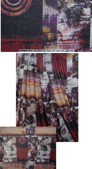 French rustworks abstract printed sweater knit 1 yard