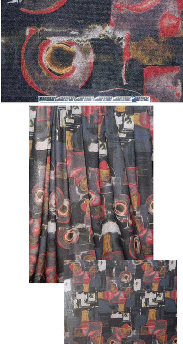 French wheelworks abstract printed sweater knit