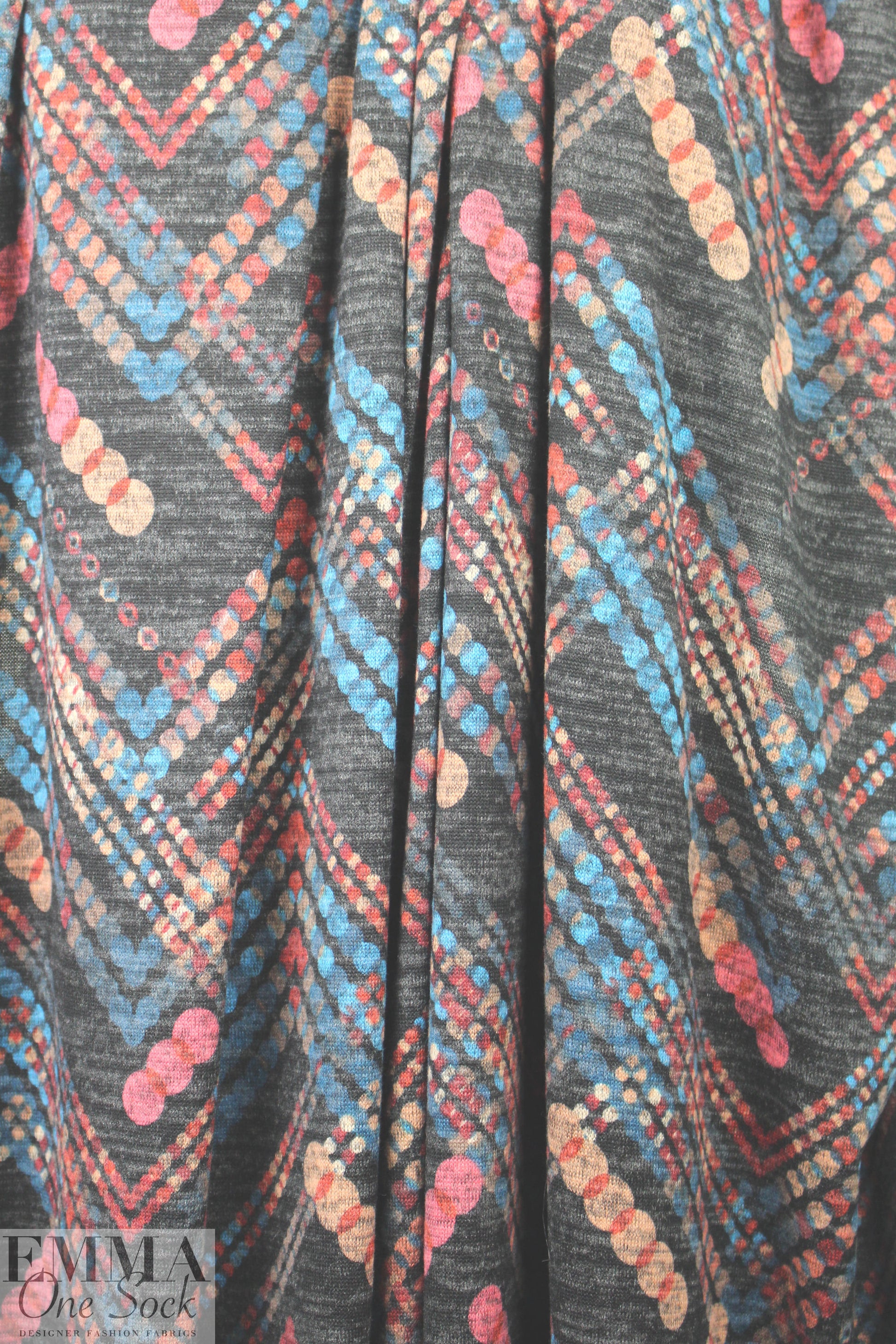 heathered, printed sweater knit - dotty chevron