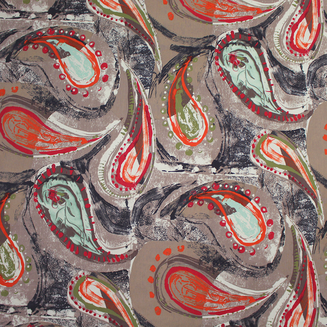 Italian 'marbled paisley' stretch lightweight denim 1 yard