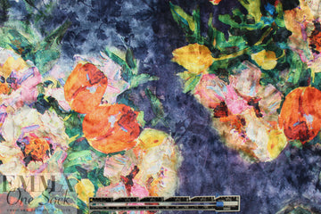 painterly bouquets printed velvet knit 2.25 yd