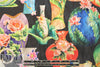 'flowering vases' printed velvet knit
