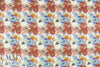 Italian floral over-printed wool blend boucle'