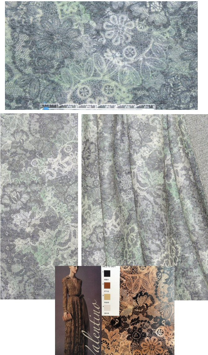 Valentin0 'sage floral lace' brushed wool knit