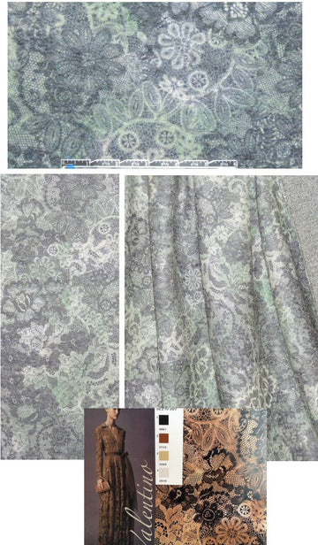 Valentin0 'sage floral lace' brushed wool knit