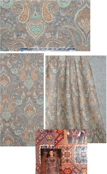 ETR0 'fleur de lis spice' brushed wool knit 2.75 yds