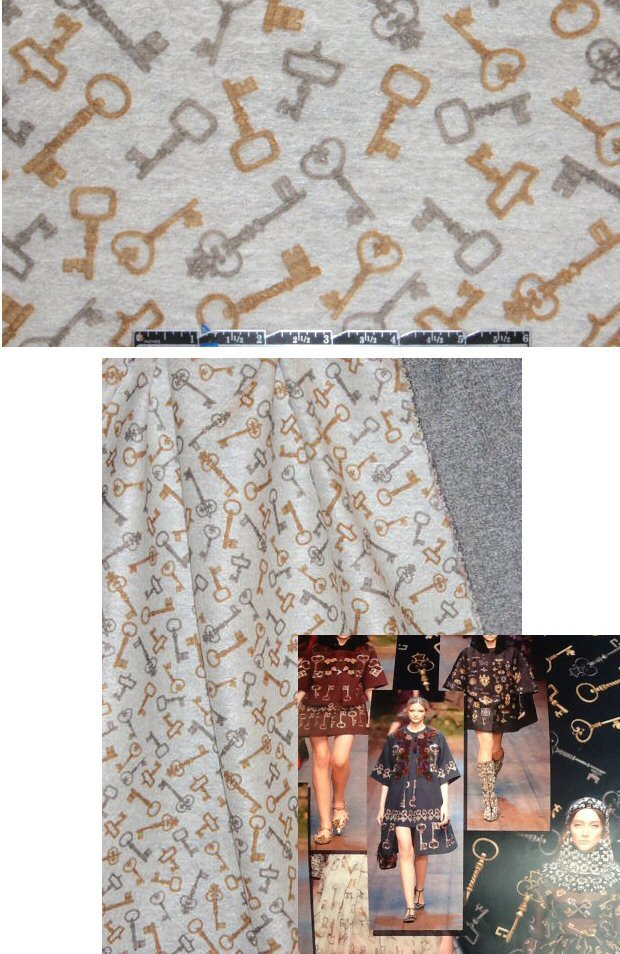 D0lce & Gabbana 'key to treasure' brushed wool no.2 1 yard