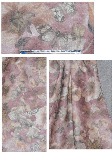 Valentin0 butterfly montage brushed wool knit 1 yard