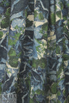 Italian blue/green over-printed wool blend basketweave