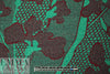 Italian printed wool twill suiting/coating - jade/wine .625 yds