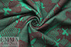 Italian printed wool twill suiting/coating - jade/wine