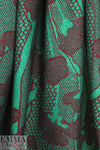 Italian printed wool twill suiting/coating - jade/wine .625 yds