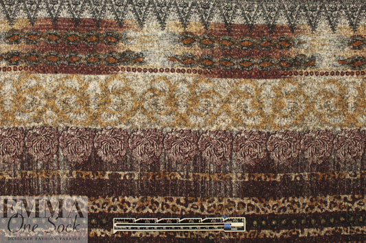 Italian wool blend/knit print doublecloth panel coating .875 yds