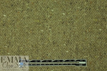 LA designer printed wool challis - olive herringbone 1.625 yd