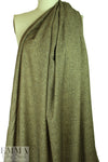 LA designer printed wool challis - olive herringbone 1.625 yd