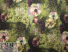 Italian watercolor floral stretch wool twill