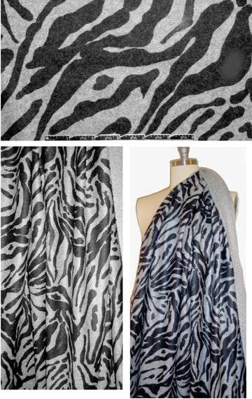 Italian animal-printed gray sweater knit