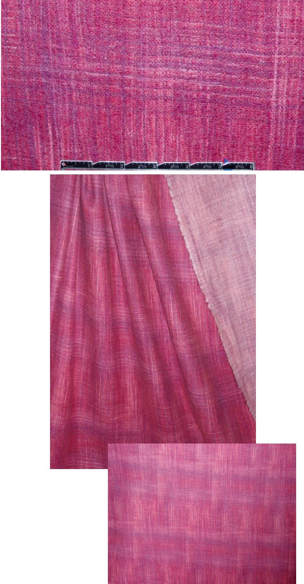 Italian wool blend 'off kilter' pink printed woven