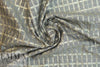 Italian printed wool twill weave 'denim' - golden grid