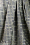 Italian printed wool twill weave 'denim' - golden grid