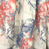 Italian 'painterly floral' over-printed textured wool - red coral/indigo 1.625 yd