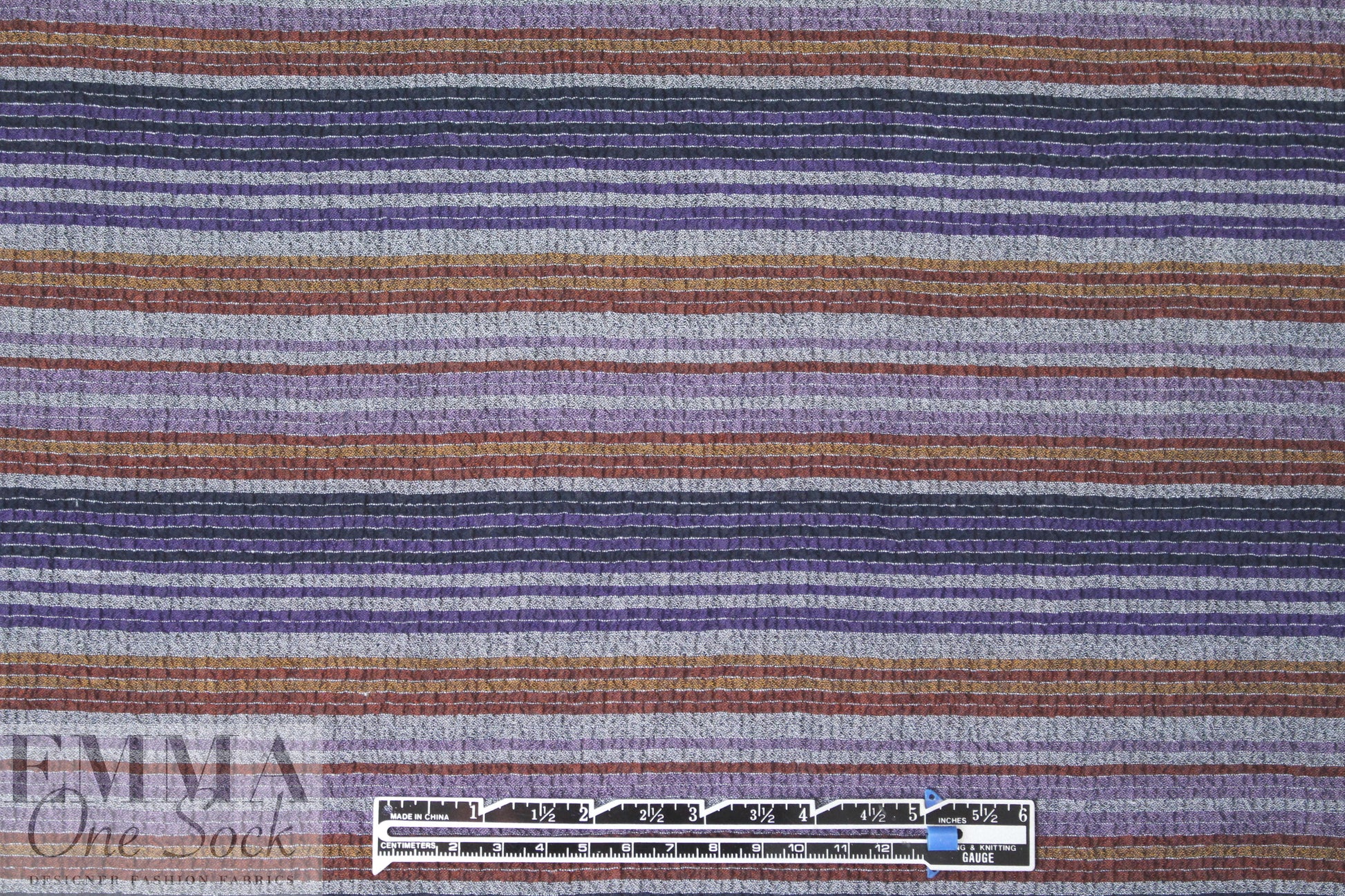 NY designer dimple-textured plisse' - aubergine/rust