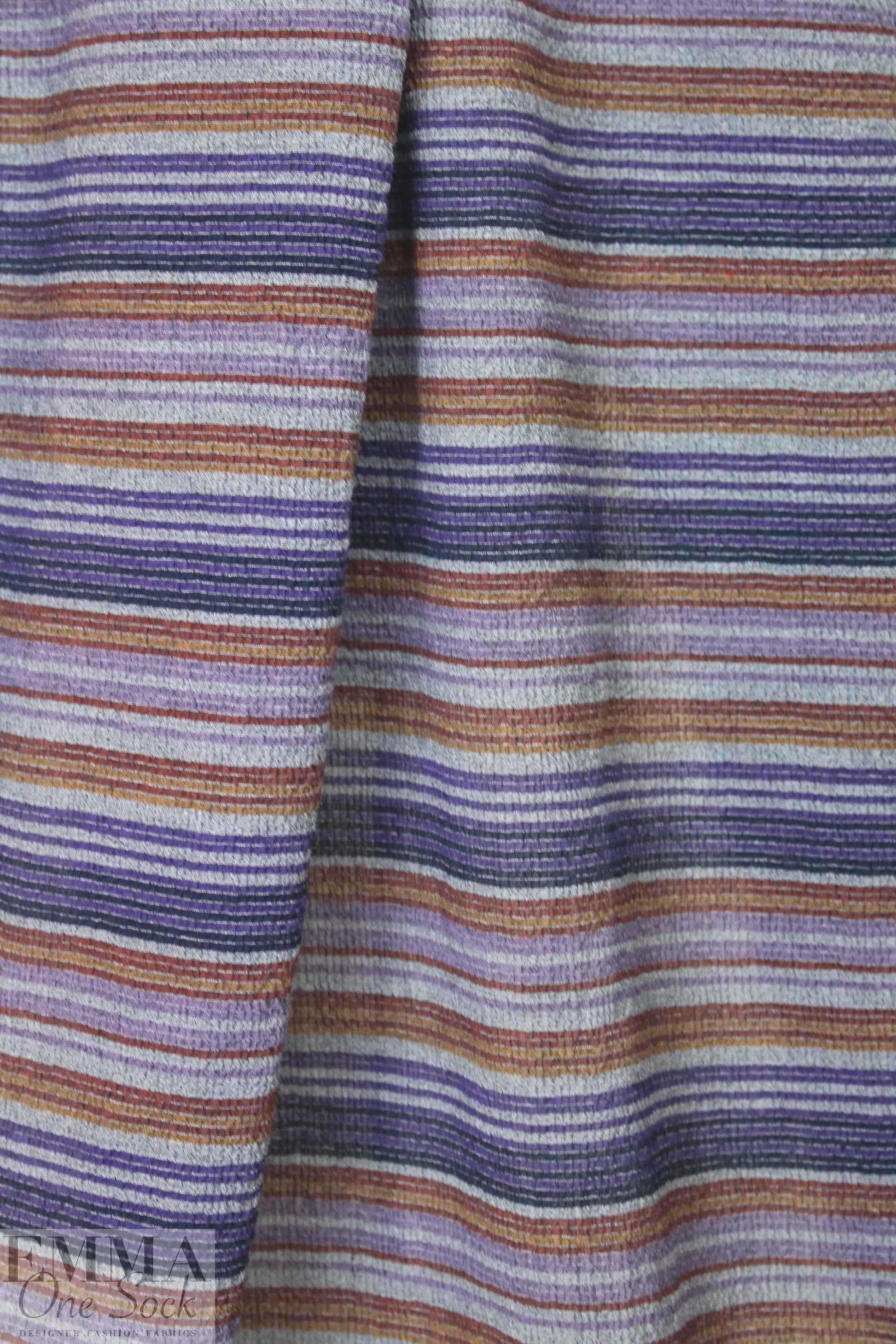 NY designer dimple-textured plisse' - aubergine/rust