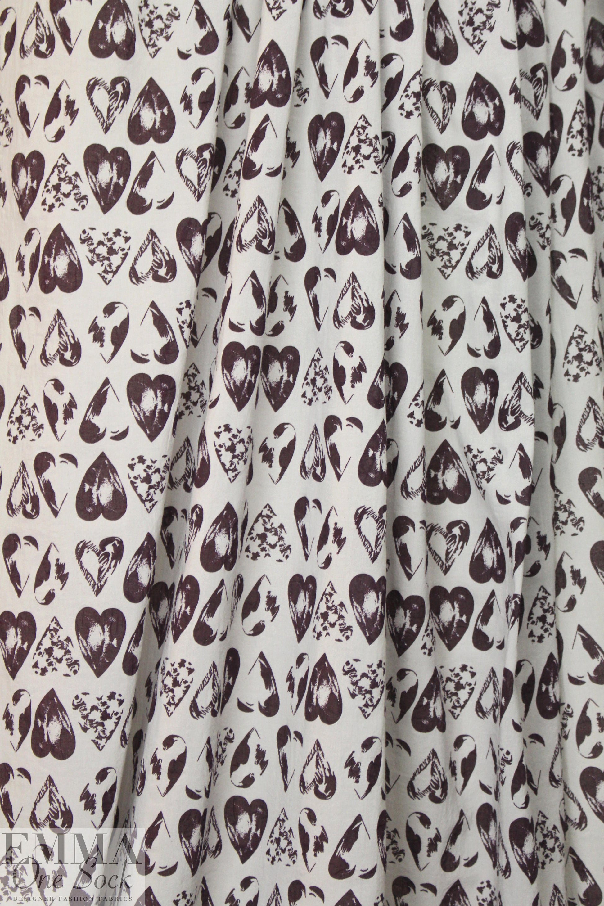 French puckered weave stretch cotton - eggplant/gray .875 yds