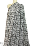 French puckered weave stretch cotton - black/gray