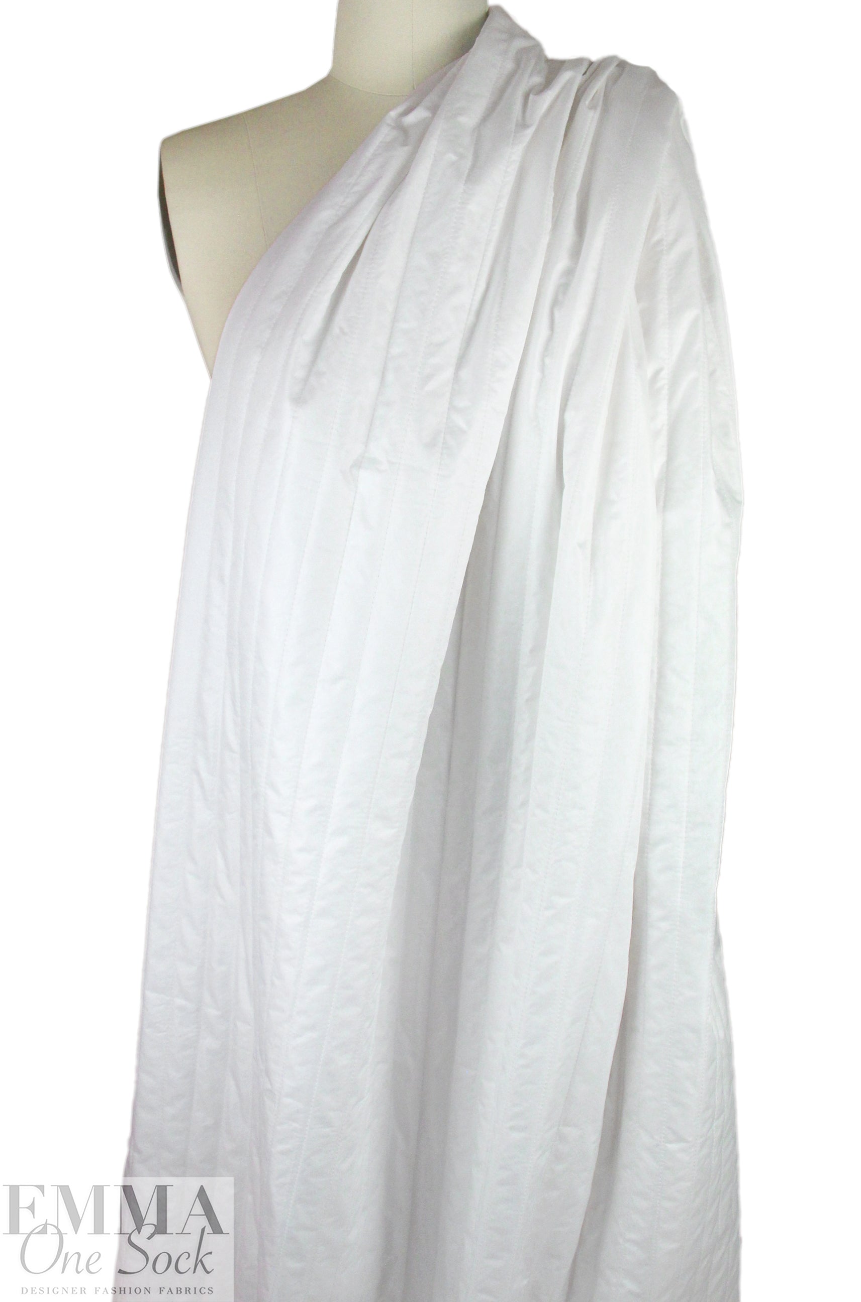 vertical stripe 'puffer' jacketwear - white 1.75 yd
