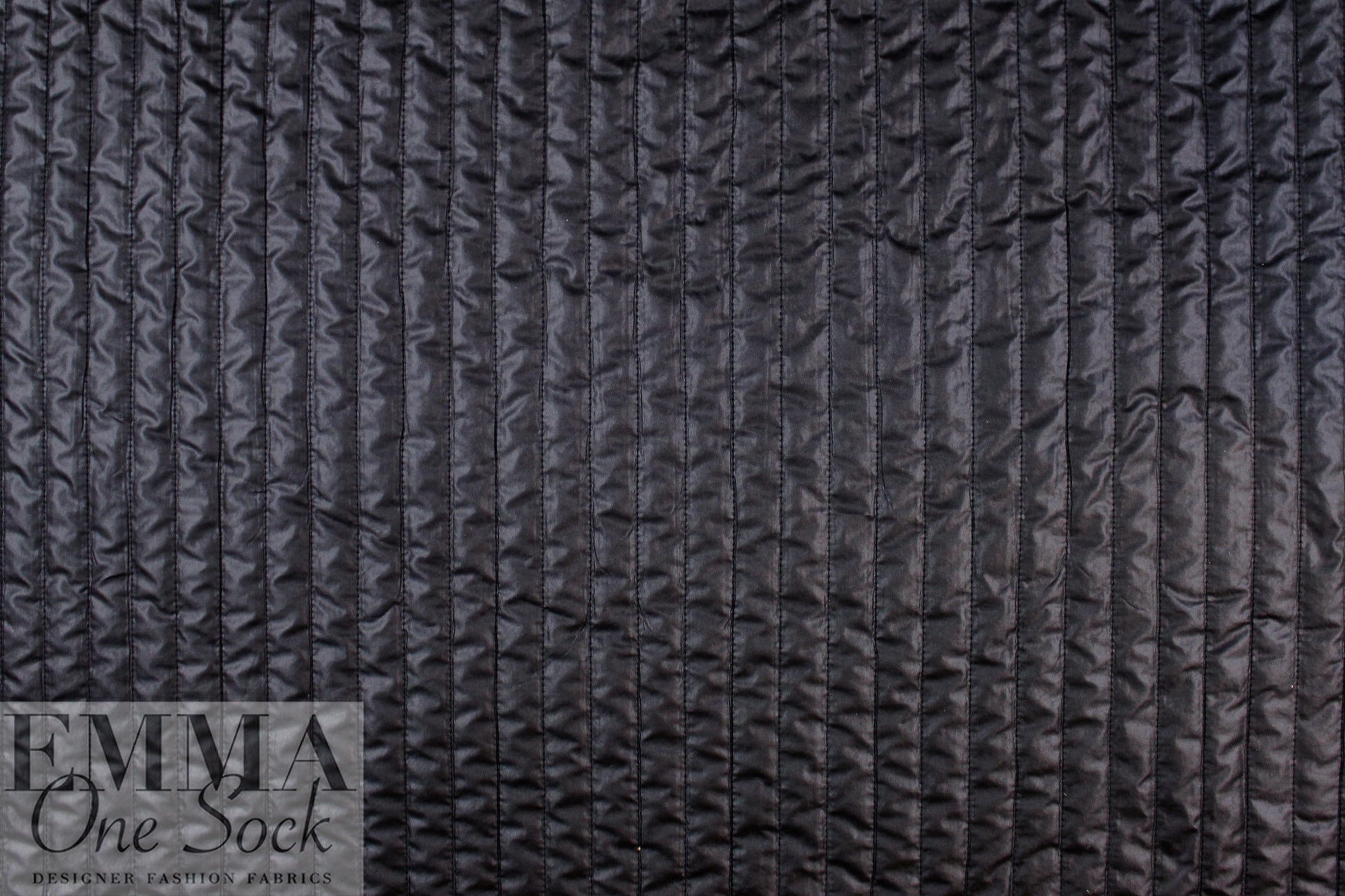vertical stripe 'puffer' jacketwear - black 1.75 yds
