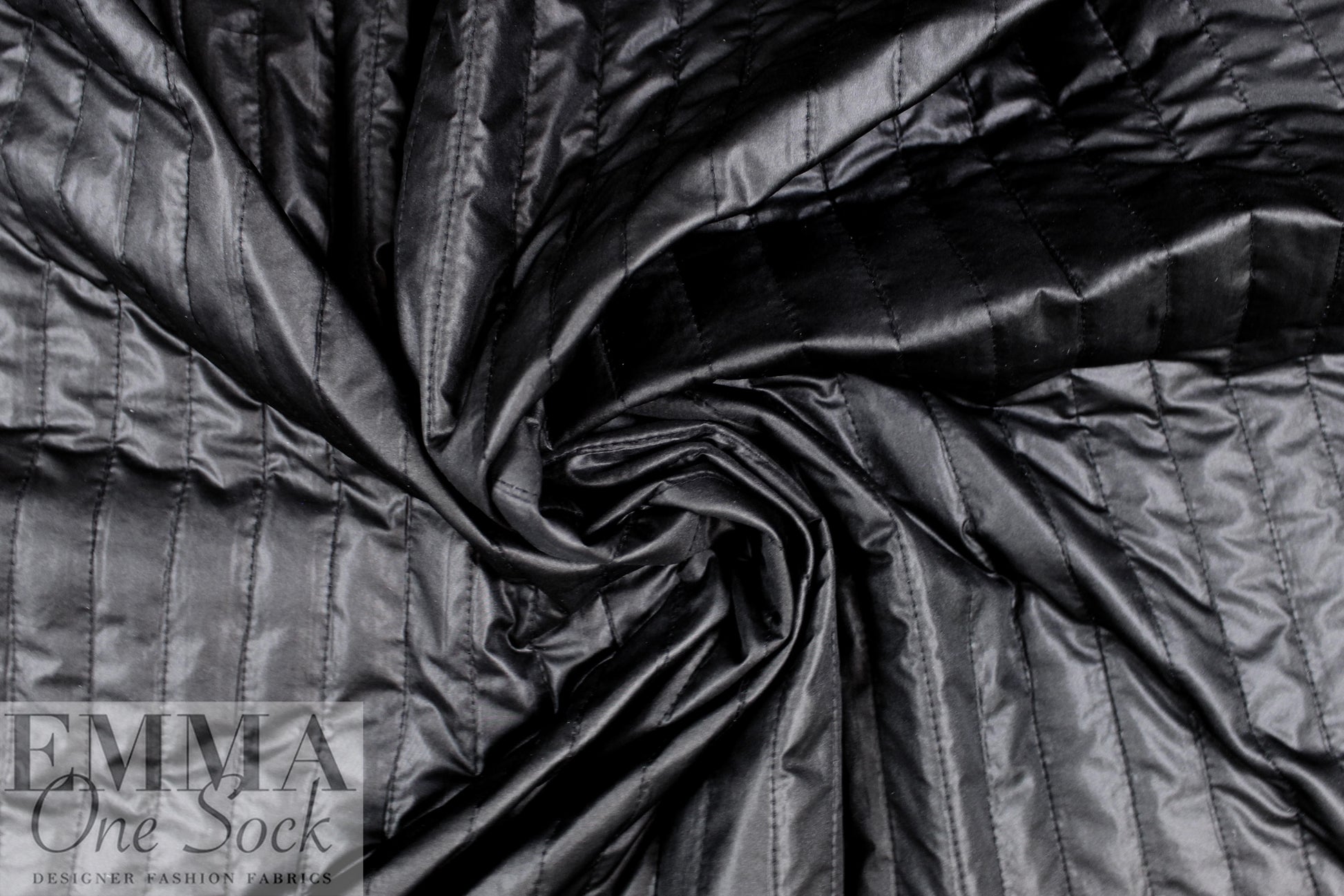 vertical stripe 'puffer' jacketwear - black 1.75 yds