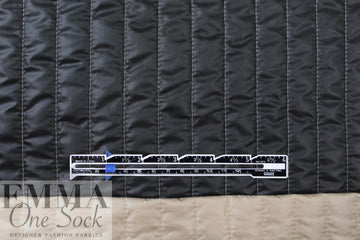 reversible vertical stripe 'puffer' jacketwear - black/beige 1.375 yds