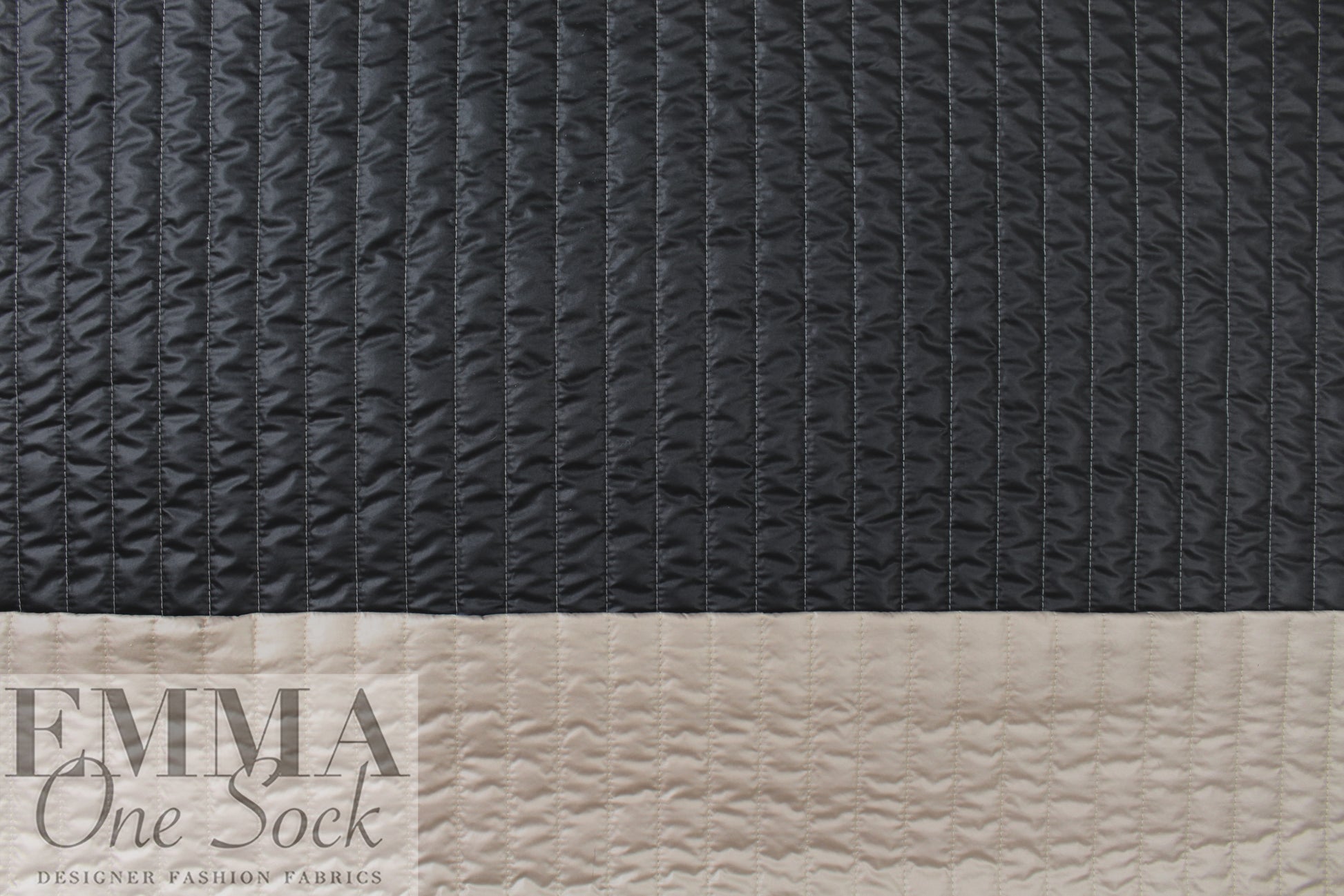 reversible vertical stripe 'puffer' jacketwear - black/beige 1.375 yds