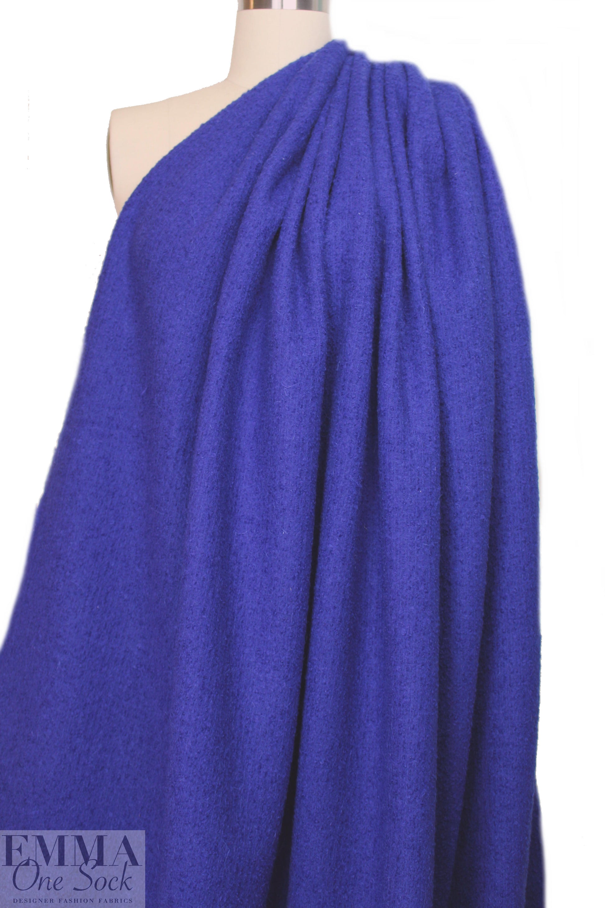 famous designer Italian wool/mohair boucle' - imperial blue