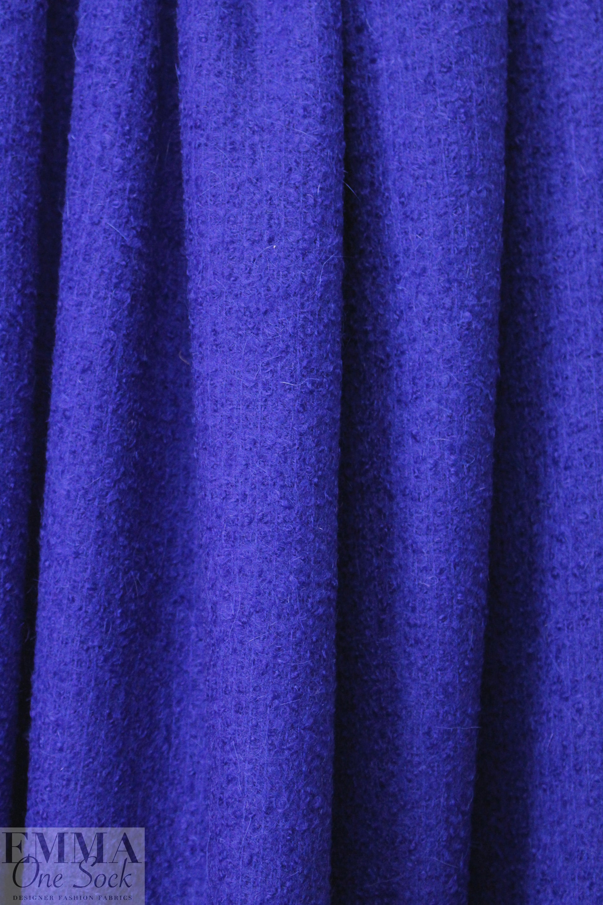 famous designer Italian wool/mohair boucle' - imperial blue 2.25 yd